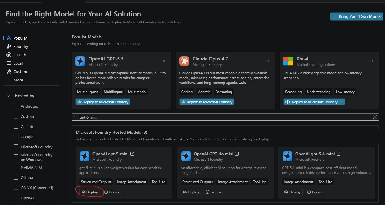 Azure Foundry Toolkit Agent Builder Interface