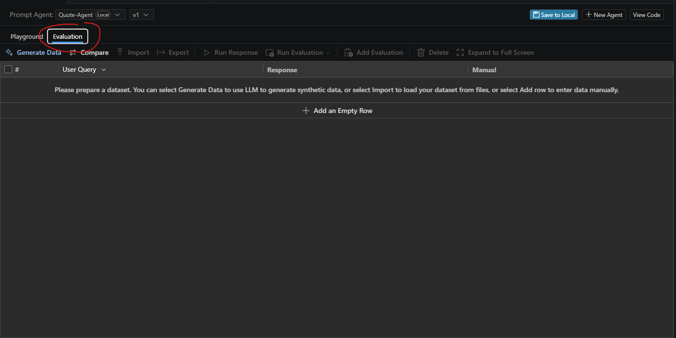 Azure Foundry Toolkit Agent Builder Evaluation