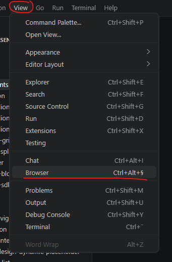 Open VS Code browser