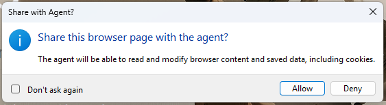 Warning Browser Sharing
